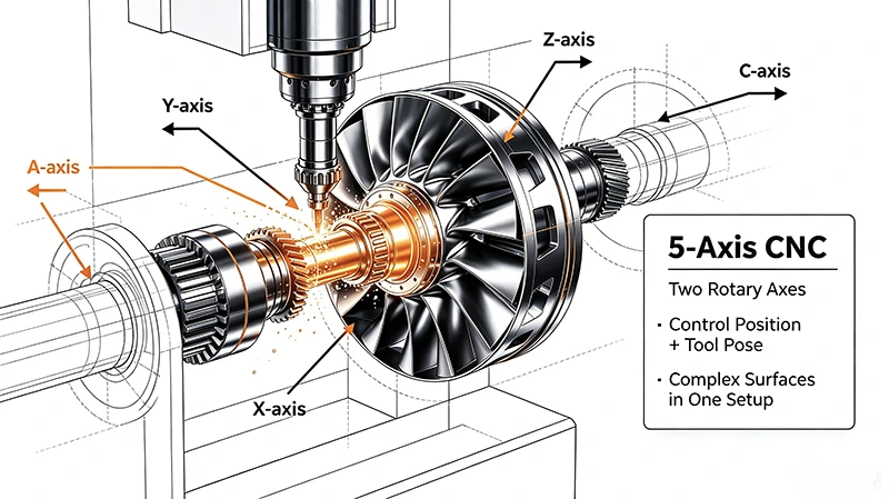 ¿Cuáles son las diferencias entre el mecanizado CNC de 3 ejes, 4 ejes y 5 ejes?
